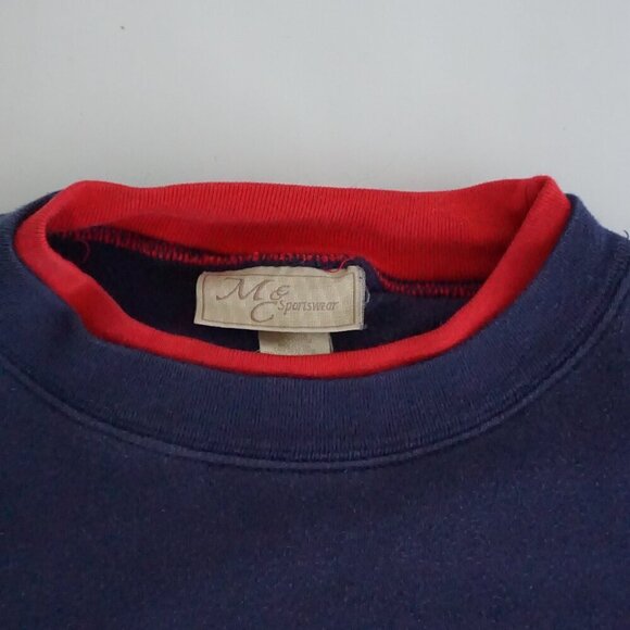 Vintage M&C Sportswear Navy Red Embroidered Puppy Love Crewneck Sweater 2X - Picture 12 of 13